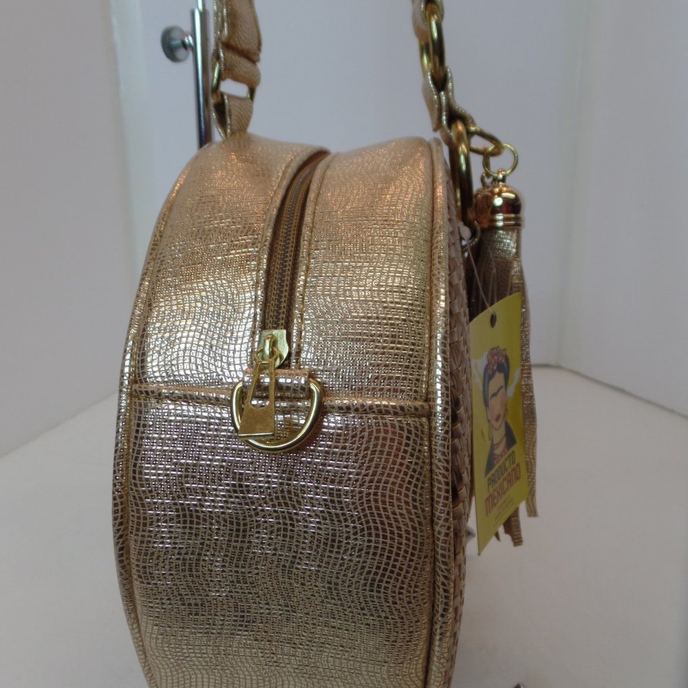 Producto Mexicano Round Multi Color Zippered Purse W Tassels Carrying Strap NWT - Picture 4 of 14